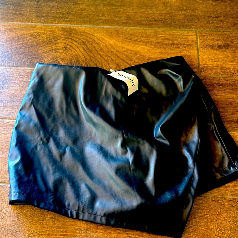 Vegan Leather Skort